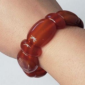 Brownish Red Big Beaded Bracelet